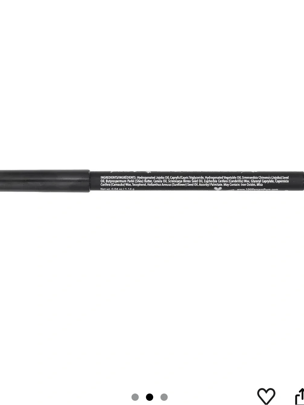 100% Pure Creamy Long Last Liner Blackest, 0.04 OZ